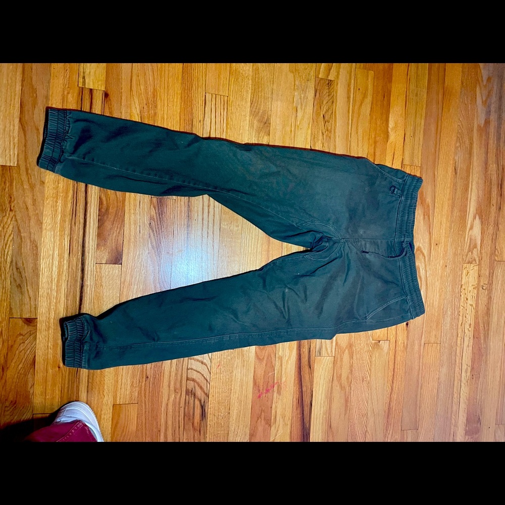 Men’s Olive Green Joggers, Size M